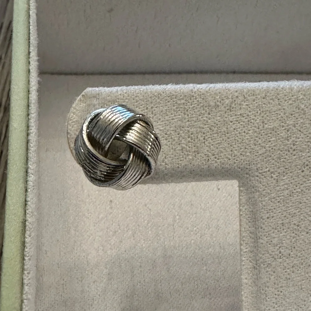 Silver Knot Earrings Statement Jewelry